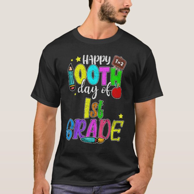 100 Days Smarter First Grade 100th Day Of School 1 T-Shirt (Vorderseite)
