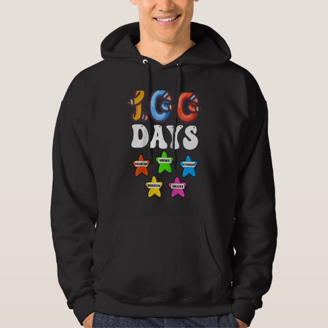 100 Days Smarter For Girls Teachers 100th Day Of S Hoodie (Vorderseite)