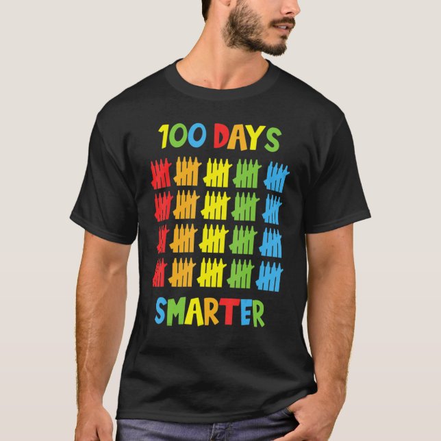 100 Days Smarter Happy 100th Day Of School Tally M T-Shirt (Vorderseite)