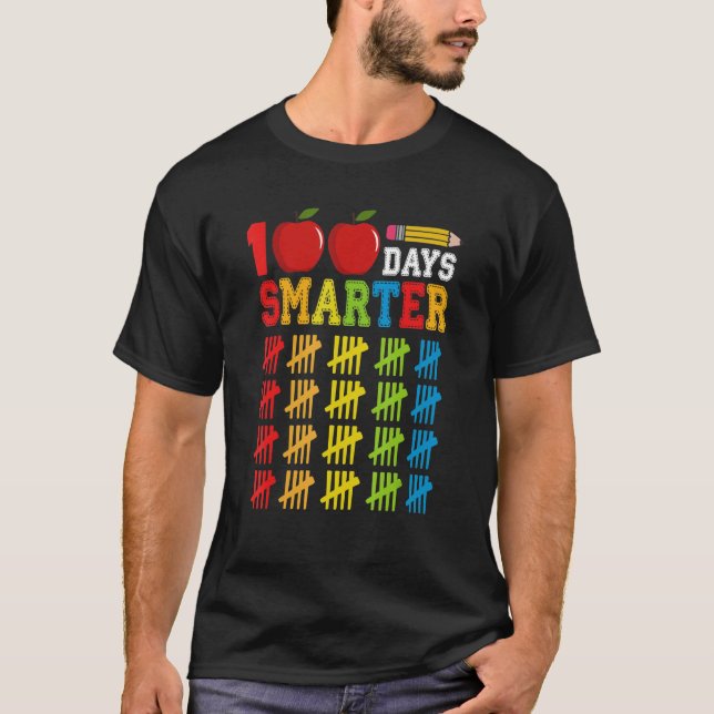 100 Days Smarter of School Back to School Tally Ma T-Shirt (Vorderseite)