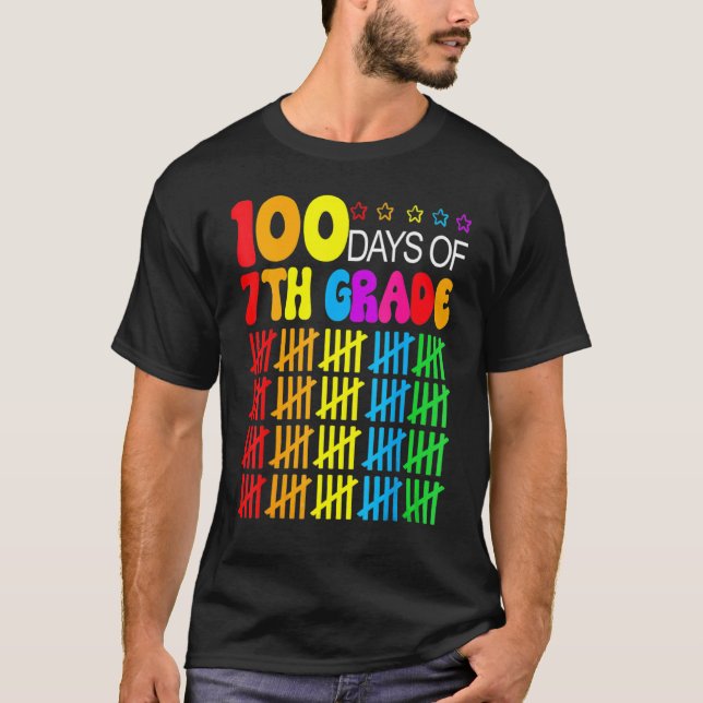 100 Days Smarter Seventh Grade 100th Day Of School T-Shirt (Vorderseite)