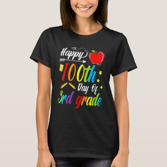 100 Days Smarter Third Grade 100th Day Of School 3 T-Shirt (Vorderseite)