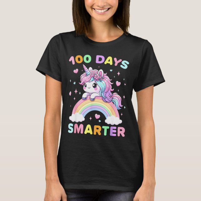 100 Days Smarter Unicorrn 100th Day Of School Kids T-Shirt (Vorderseite)