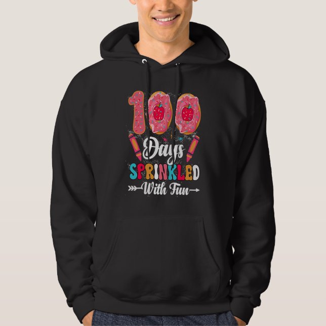 100 Days Sprinkled With Fun  Cut Donuts 100 Days o Hoodie (Vorderseite)