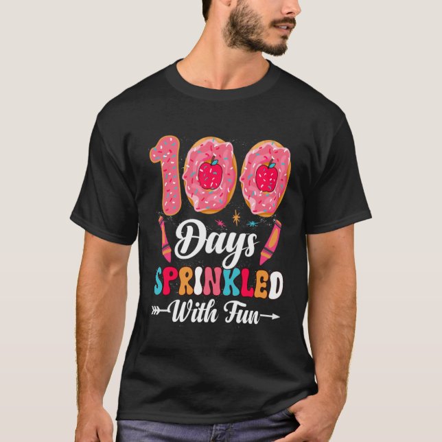 100 Days Sprinkled With Fun  Sprinkles Cupcake Sch T-Shirt (Vorderseite)