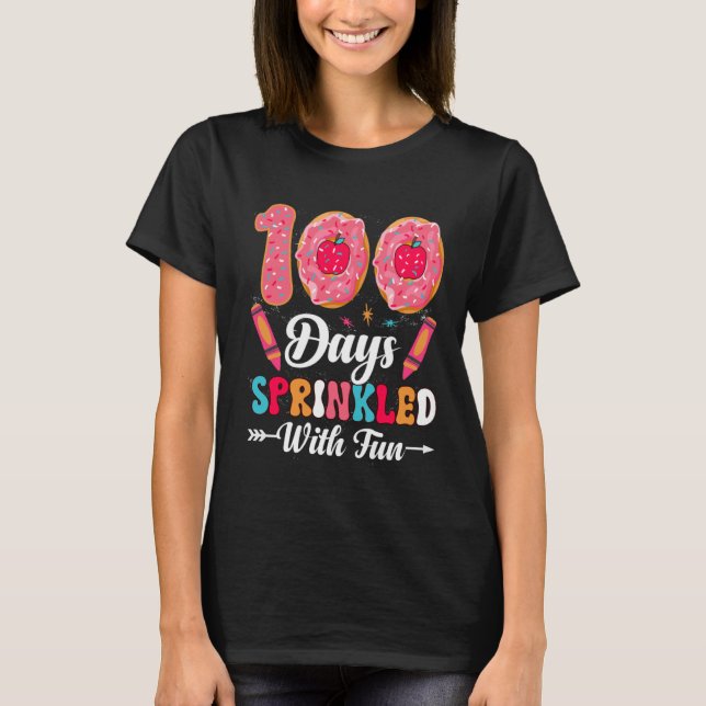 100 Days Sprinkled With Fun  Sprinkles Cupcake Sch T-Shirt (Vorderseite)