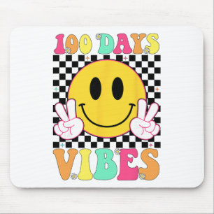 100 Days Vibes Retro Lächeln Lehrer Kinder 100. Ta Mousepad