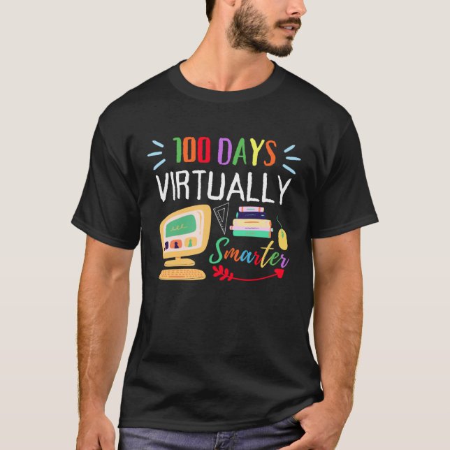 100 Days Virtually Smarter 100th Day Of School Kid T-Shirt (Vorderseite)
