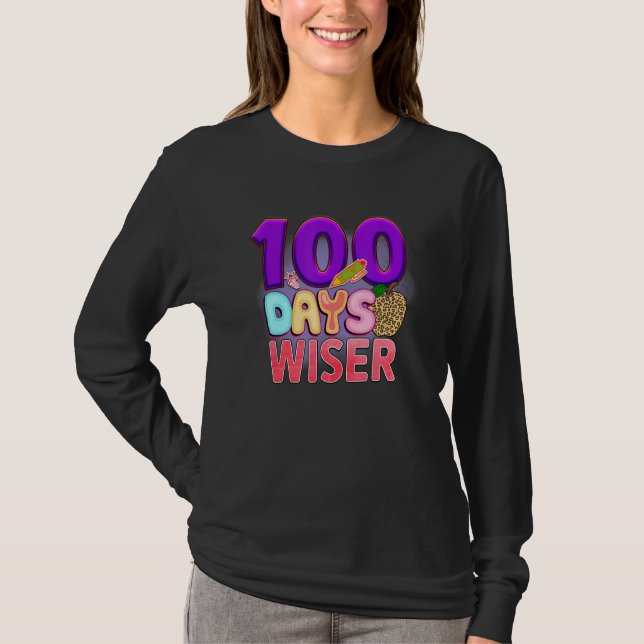 100 Days Wiser  Student Teacher T-Shirt (Vorderseite)