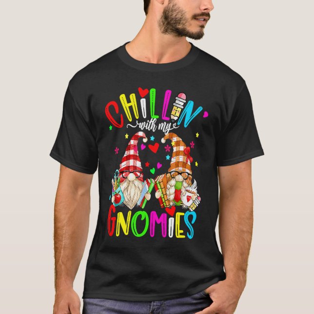 100 Days With My Gnomies 100th Day of School Gnome T-Shirt (Vorderseite)