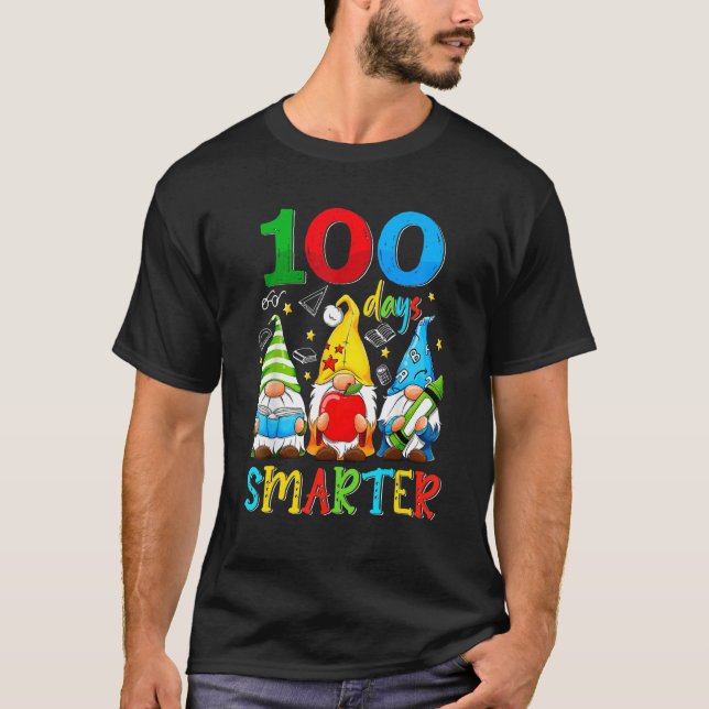 100 Days Y'all Gnomes Happy 100th Day Of School Sm T-Shirt (Vorderseite)