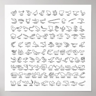 100 der besten Rennstrecken der Welt Poster