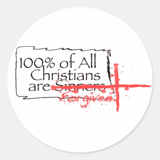 100 % der Christen Runder Aufkleber (Vorderseite)