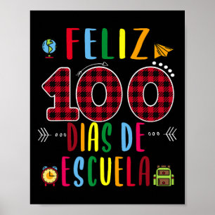 100 Dias de la Escuela T-Shirt 100 Tage Schulsaal Poster