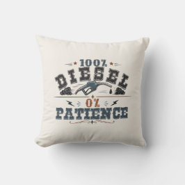 100% Diesel 0% Patience Vintage Graphic Kissen