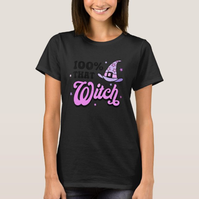 100% dieser Hexe Halloween für Männer Frauen Ki T-Shirt (Vorderseite)