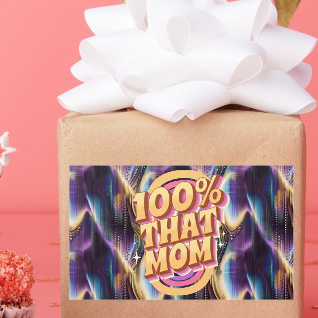 100 % dieser Mama Abstraktes Muster Rechteckiger Aufkleber (Von Creator hochgeladen)
