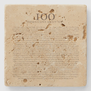 100 Dinge, die ich an dir liebe Jubiläumsgeschen Steinuntersetzer