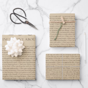 100 Dinge, die ich an dir liebe - Personalisierbar Geschenkpapier Set