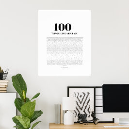 100 Dinge, die ich an dir liebe - Personalisierbar Poster