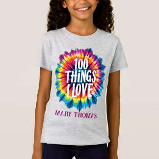 100 Dinge I Liebe" Krawatte-Farbgestaltung - Einzi T-Shirt
