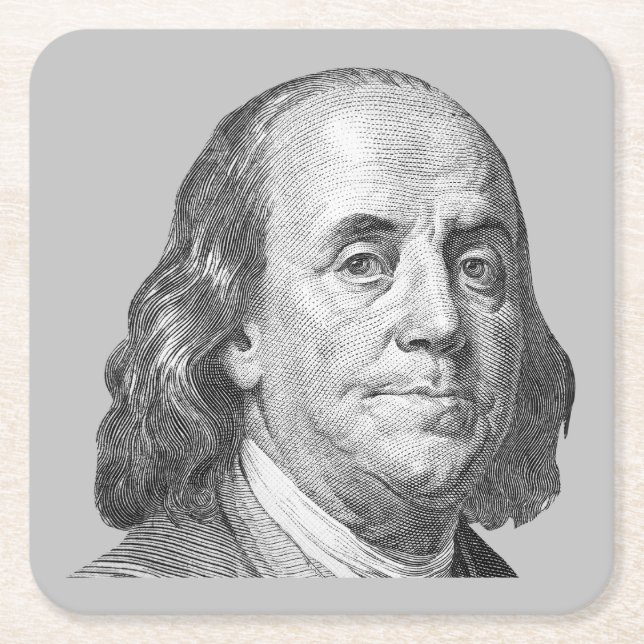 100 Dollar, Benjamin Franklin Rechteckiger Pappuntersetzer (Vorderseite)
