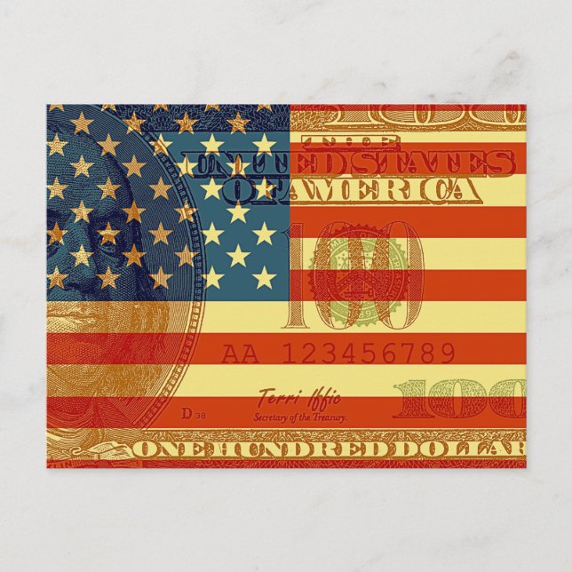 100-Dollar-Flagge Postkarte (Vorderseite)