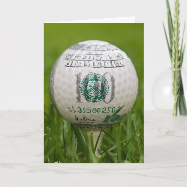 100 Dollar Geburtstag Golf Ball Karte (Vorderseite)