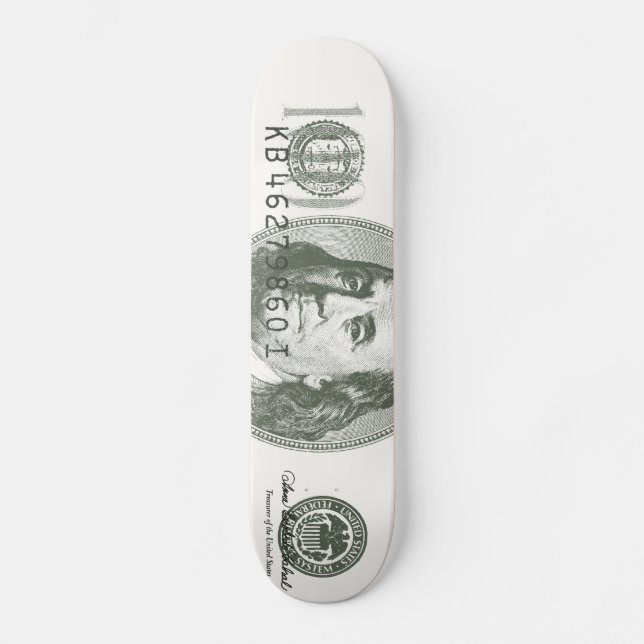 100 Dollarschein-Skateboard Skateboard (Vorderseite)