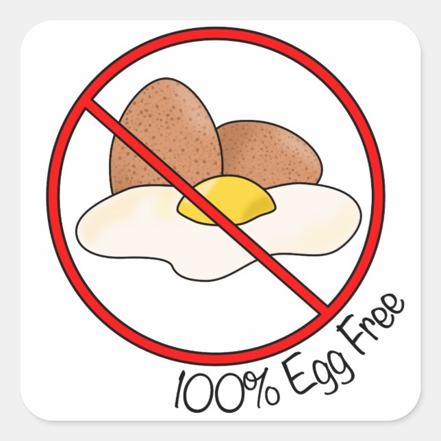100% Eierfrei Quadratischer Aufkleber (Vorderseite)