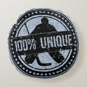 100% einzigartiger Hockey-Tormann-rundes Kissen