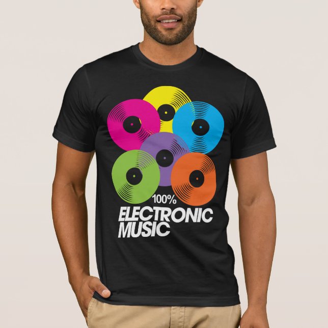 100% elektronische Musik (dunkel) T-Shirt (Vorderseite)