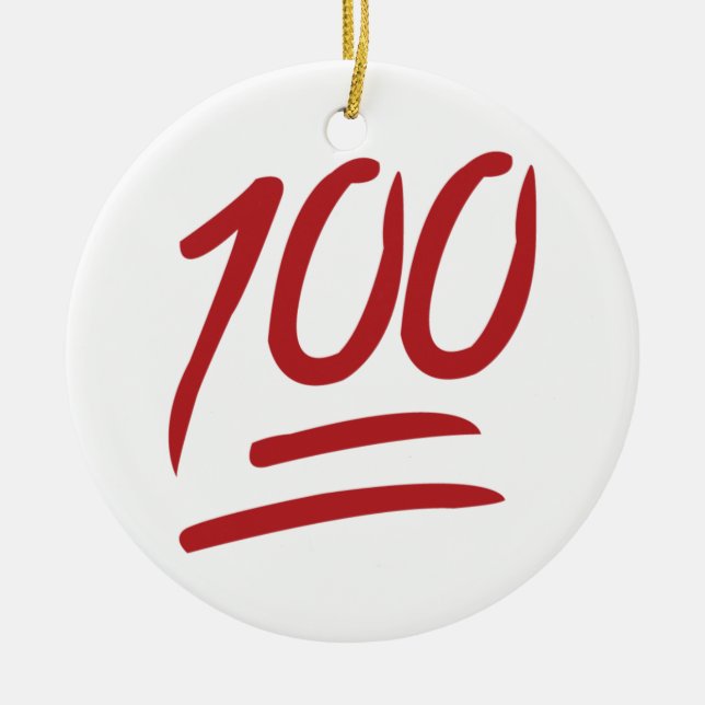 100 - Emoji Keramik Ornament (Vorne)