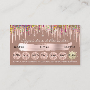 100 Ernennung Erinnerung Holograph Glitzer Blush Visitenkarte