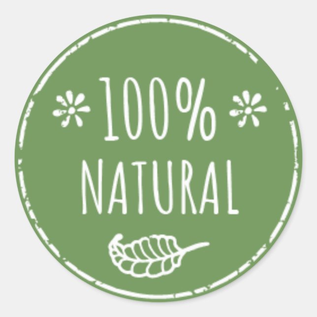 100% Étiquette de bocal naturel | étiquette alimen (Devant)
