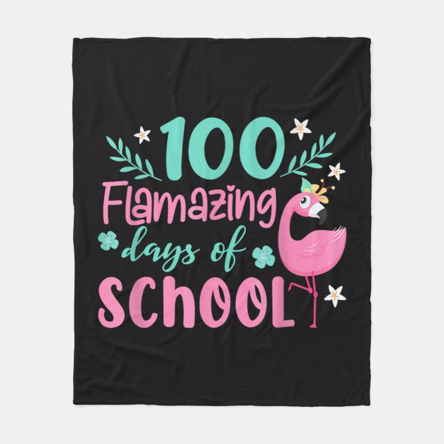 100 fantastische Schultage | Funny Flaming Fleecedecke (Vorderseite)