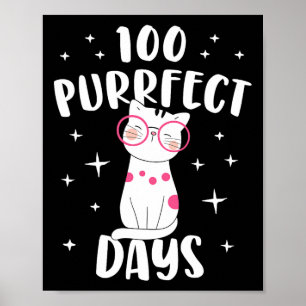 100 feierliche Tage Cat Happy 100 Day of School Co Poster