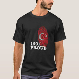 100 Fingerabdruck-Fahne der Türkei für Proud Türks T-Shirt