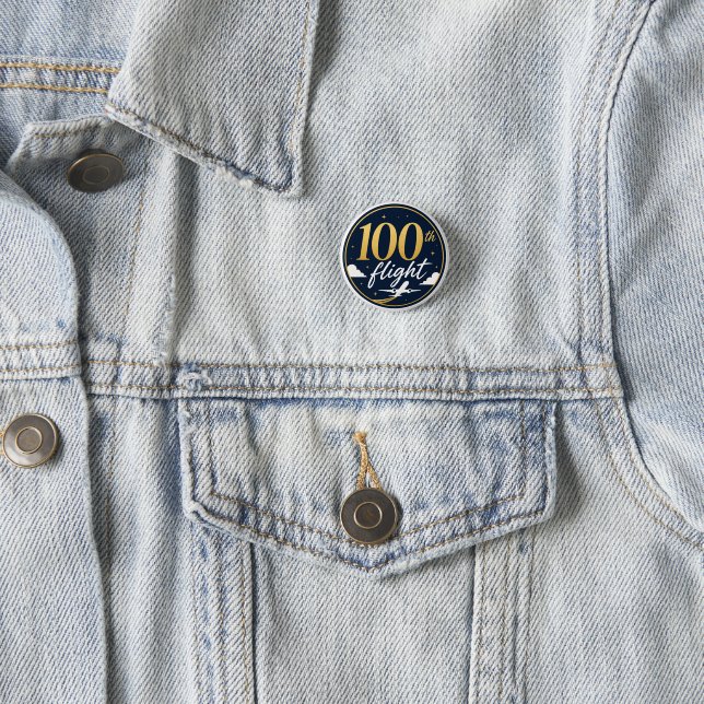 100. Flug Gold Flugzeug Reise Souvenir Button (Beispiel)