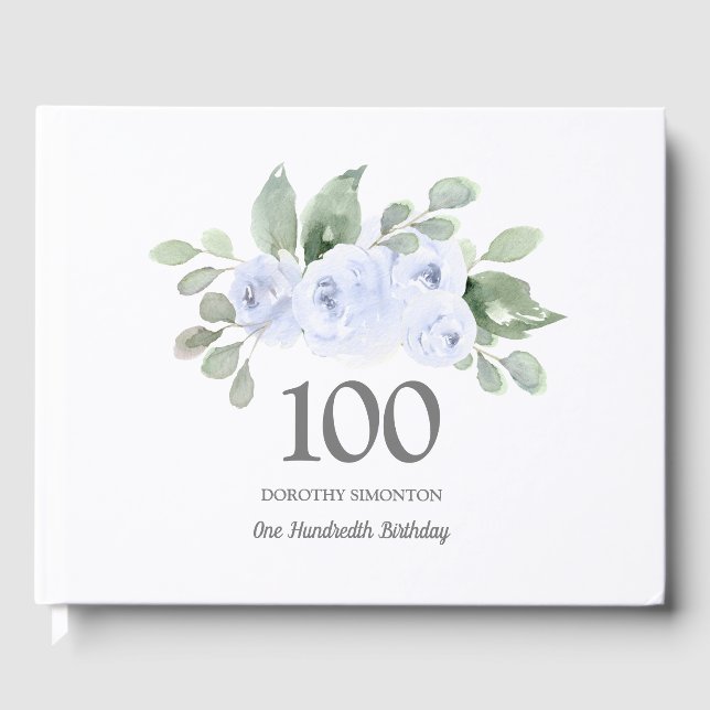 100. Geburtstag Blaue Rose Gästebuch (Vorderseite)