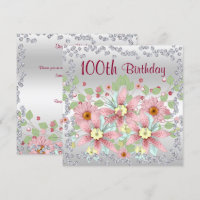 100. Geburtstag Blumenanzeige & Diamanten