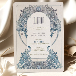 100. Geburtstag Einladung Art Nouveau W. Morris