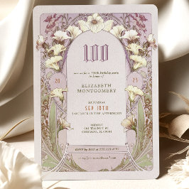 100. Geburtstag Einladung Jugendstil von Mucha