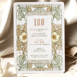 100. Geburtstag Einladung Jugendstil von Mucha