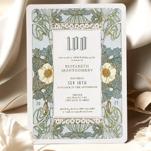 100. Geburtstag Einladung Jugendstil von Mucha