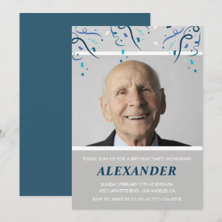 100. Geburtstag Einladungen Männer Confetti Foto N