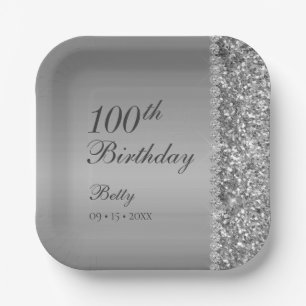 100. Geburtstag Elegant Pappteller
