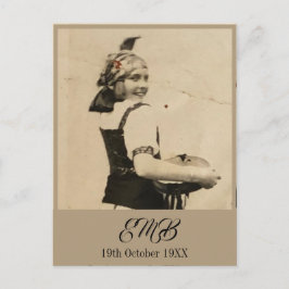 100. Geburtstag Elegantes Monogramm-Foto Einladungspostkarte