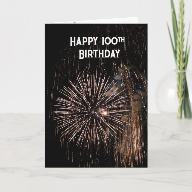 100. Geburtstag Feuerwerk Karte (Vorderseite)