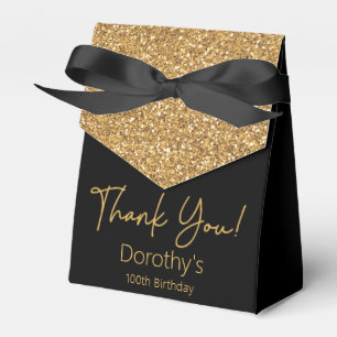100. Geburtstag Gold Glitter Danke Geschenkschachtel
